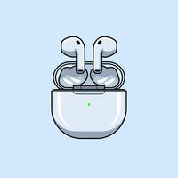 High-Tech Wireless Earbuds for Clear Audio Experience vector