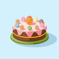 Springtime Easter Cake with Pastel Frosting vector