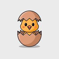 Springtime Chick in a Half-Broken Egg vector