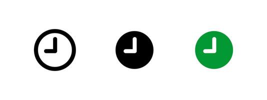 Clock icon. Analog timepiece illustration. Classic round wall watch symbol. Time measurement and scheduling concept. Business deadline and punctuality sign. vector