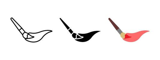 Paint brush icon. Artistic tool applying color stroke illustration. Creative painting and drawing symbol. Design, sketch and graphic element concept. vector