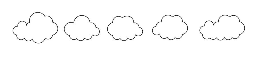 Clouds line art icon. Databases networking software image cloud and synoptics concept. vector