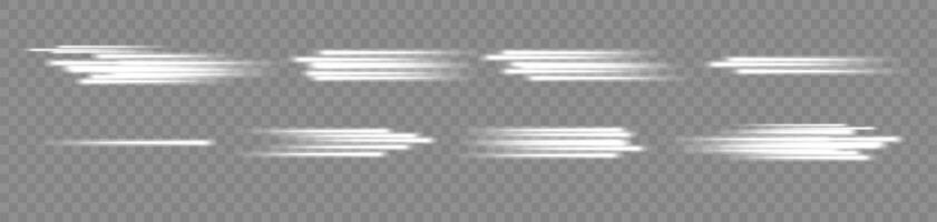 Glowing white speed lines. Motion High speed speed and blur. Dynamic lines. Light wave. vector