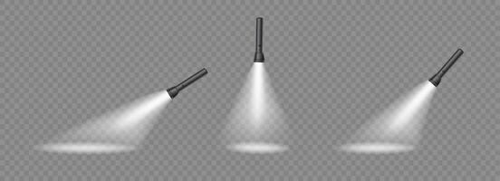 Flashlight, light bulb, spotlight, advertisement. Lantern silhouette on a transparent background. vector