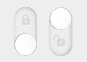 blocked and unlocked toggle switch buttons. Material design switch buttons set. vector