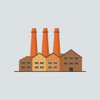 An illustration of a factory with two chimneys vector