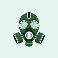 A gas mask icon on a green background vector