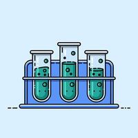 Test Tubes with Various Fluids in a Holder vector