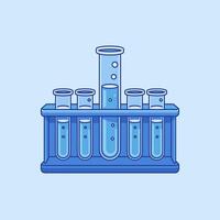 Minimalist Illustration of Test Tubes in a Stand with Gradient Colored Fluids vector