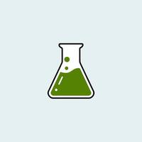 Close-up of a Beaker with a Mysterious Liquid vector