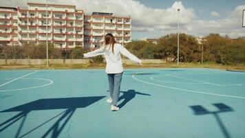 First Steps Of A Dancer On A Basketball Court video