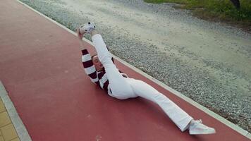 Dancer Warming Up On The Cycle Line video