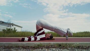 Dancer Practicing On The Cycle Path Near The Sea video