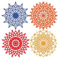 Set of Ornamental Elements for Design with Snowflake, Floral, Mandala, and Vintage Patterns vector