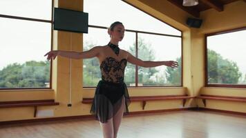 Ballerina Executing Precise Pointe Techniques video