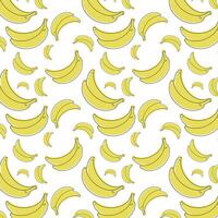 Banana stylish seamless pattern, repeat pattern for textile, wallpaper, wrapper, banner, poster, illustration in flat linear style vector