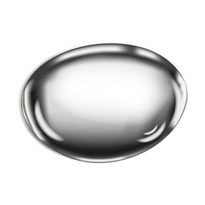 Metal drop realistically isolated on a white background. Silver ball, chrome sphere, liquid metal. Spherical 3D sphere Gemstone. illustration for your design and business