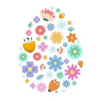 Easter Floral Element for Poster, Banner, Background. Colorful minimalist design. Abstract Element for Easter. Illustration. Patterned eggs. vector