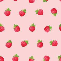 Seamless Raspberry Pattern with Pink Background vector