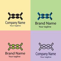 Unique best logo design with different designs of the same shape For business company. Color editable. vector