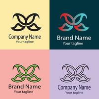 Abstract Unique logo design with different designs of the same shape For business company. Color editable. vector