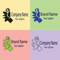 Latest fine Best logo design with different designs of the same shape For business company. Color editable. vector