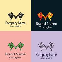 fantastic Best logo design with different designs of the same shape For business company. Color editable. vector