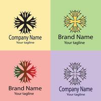 Unique logo design with different designs of the same shape For business company. Color editable. vector