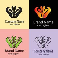 Commercial Unique logo design with different designs of the same shape For business company. Color editable. vector