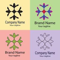 fabulous Best logo design with different designs of the same shape For business company. Color editable. vector
