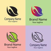 Simple Unique logo design with different designs of the same shape For business company. Color editable. vector