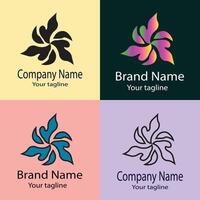 Latest fantabulous Best logo design with different designs of the same shape For business company. Color editable. vector