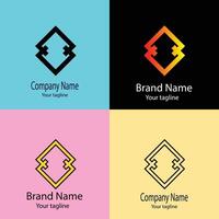 glorious Unique logo design with different designs of the same shape For business company. Color editable. vector