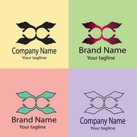 quality logo design with different designs of the same shape For business company. Color editable. vector