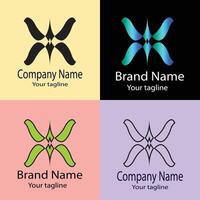 Latest high-grade Best logo design with different designs of the same shape For business company. Color editable. vector