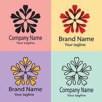 Varied Unique logo design with different designs of the same shape For business company. Color editable. vector