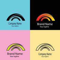 high-quality Unique logo design with different designs of the same shape For business company. Color editable. vector