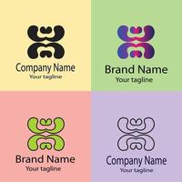 Progressive logo design with different designs of the same shape For business company. Color editable. vector