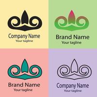 Latest fantastic Best logo design with different designs of the same shape For business company. Color editable. vector