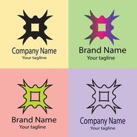 top-quality logo design with different designs of the same shape For business company. Color editable. vector