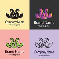 Latest superior Best logo design with different designs of the same shape For business company. Color editable. vector
