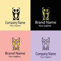 Abstract Best logo design with different designs of the same shape For business company. Color editable. vector