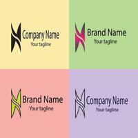 first-rate Best logo design with different designs of the same shape For business company. Color editable. vector