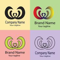terrific Best logo design with different designs of the same shape For business company. Color editable. vector