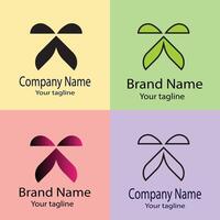 Elite Unique logo design with different designs of the same shape For business company. Color editable. vector