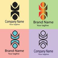 Latest fabulous Best logo design with different designs of the same shape For business company. Color editable. vector