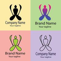 high-grade Best logo design with different designs of the same shape For business company. Color editable. vector