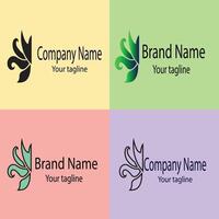 Latest high-quality Best logo design with different designs of the same shape For business company. Color editable. vector