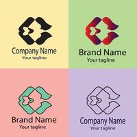 Best Abstract Latest Advanced logo design with different designs of the same shape For business company. Color editable. vector