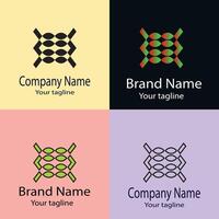 Gorgeous Unique logo design with different designs of the same shape For business company. Color editable. vector